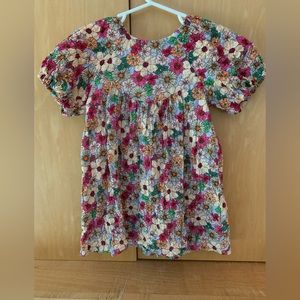 ZARA TEXTURED FLORAL DRESS PINK